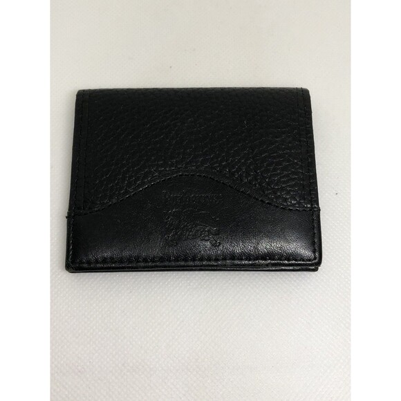 Authentic Burberry Bifold Wallet Card Coin Case Black Burberrys with COA - Picture 1 of 16